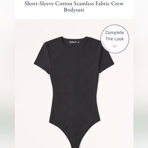 Abercrombie & Fitch Short-Sleeve Cotton Seamless Fabric Crew Bodysuit